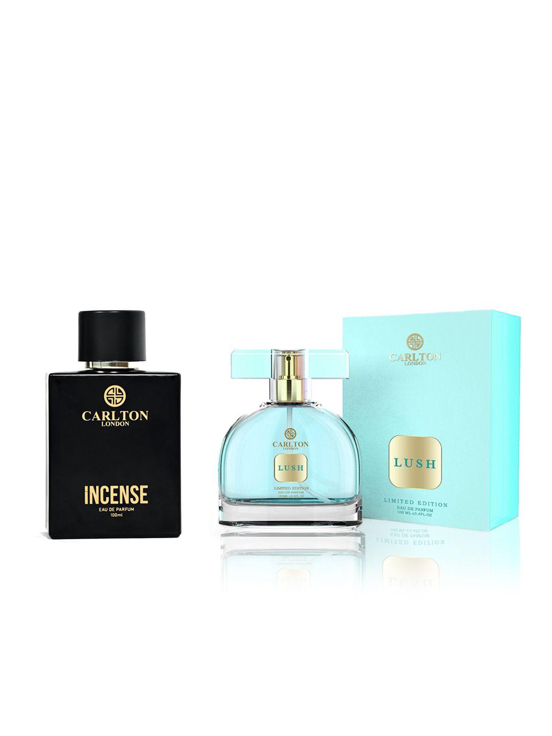 carlton london set of 2 eau de parfum 100ml each - incense + lush
