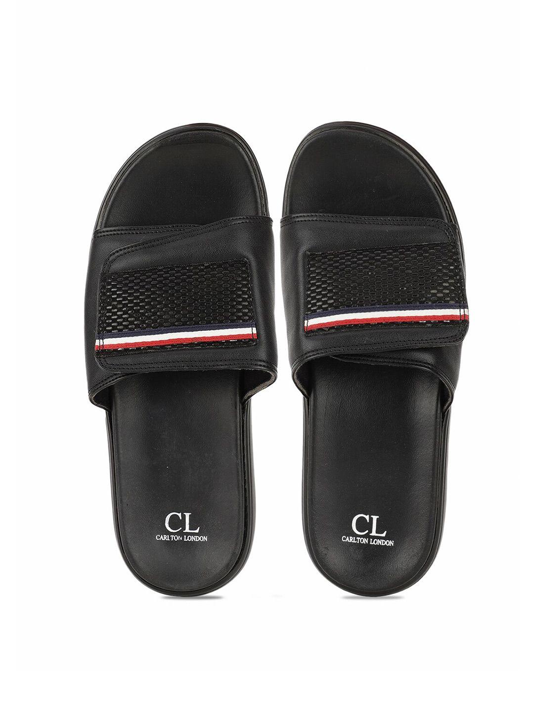 carlton london sports men black & red striped sliders