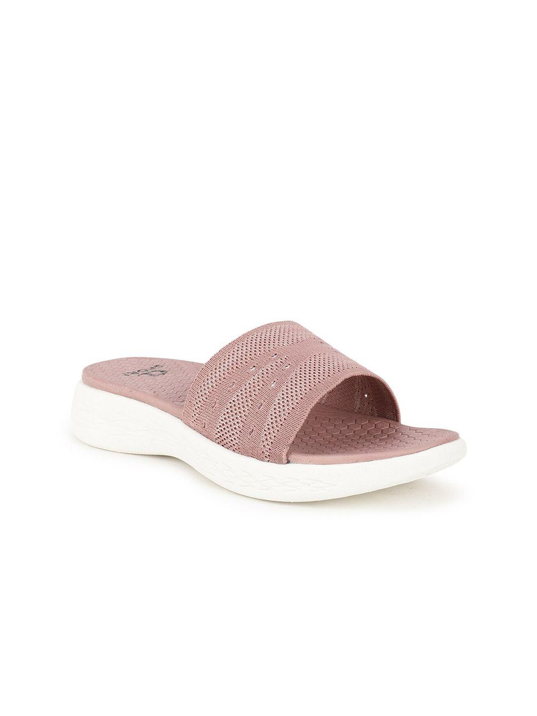 carlton london sports women pink & white rubber sliders