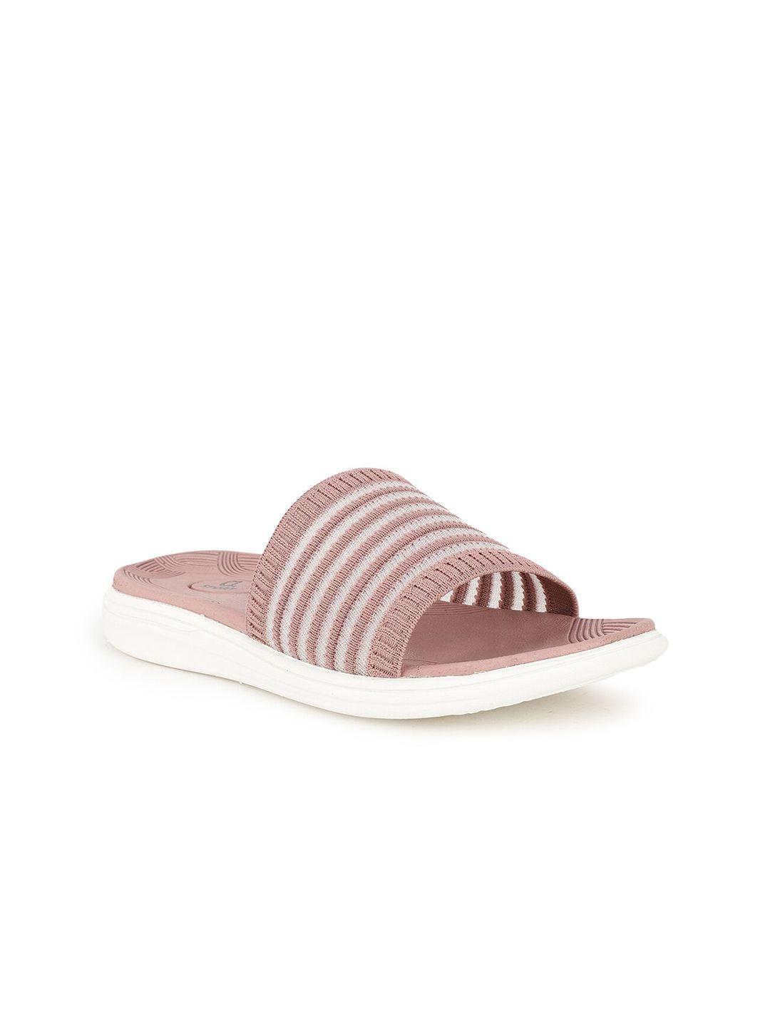 carlton london sports women pink & white rubber sliders