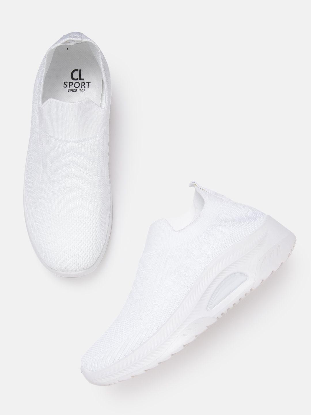 carlton london sports women white woven design slip-on sneakers