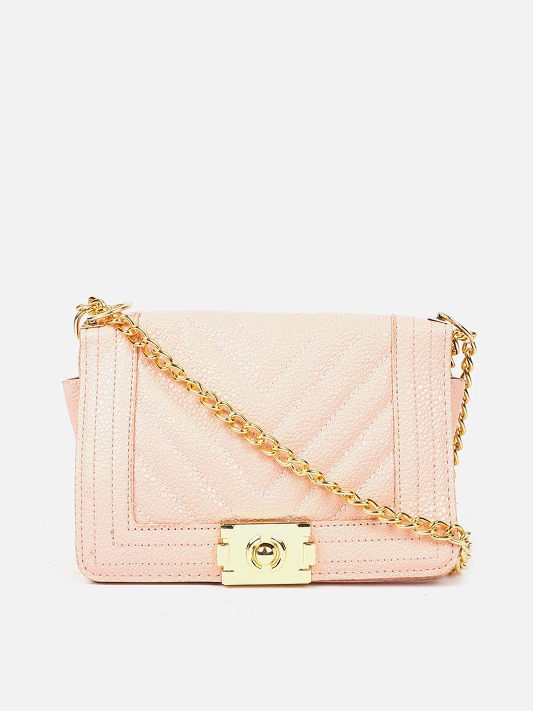 carlton london textured structured sling bag with quilted