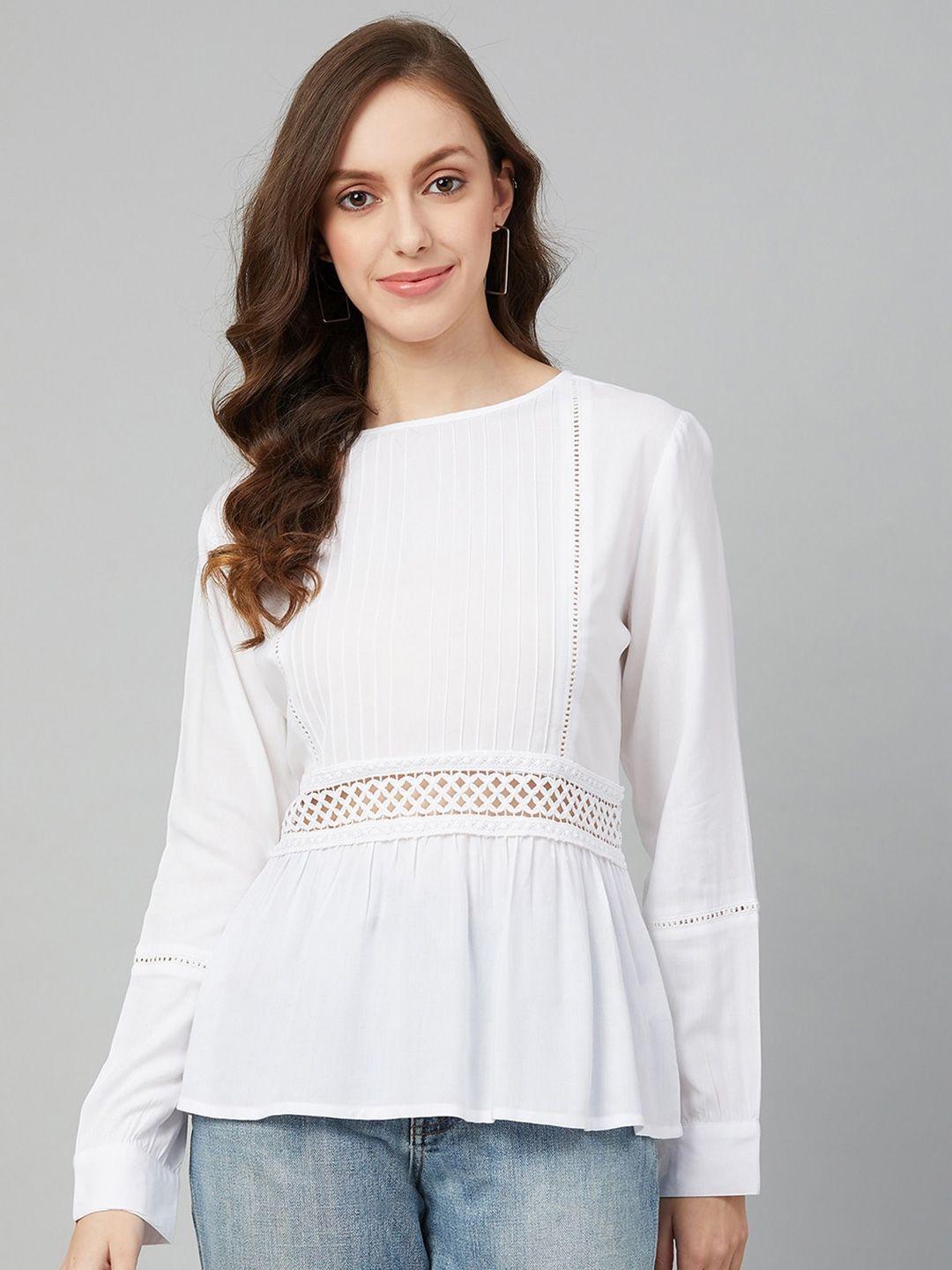 carlton london white peplum top