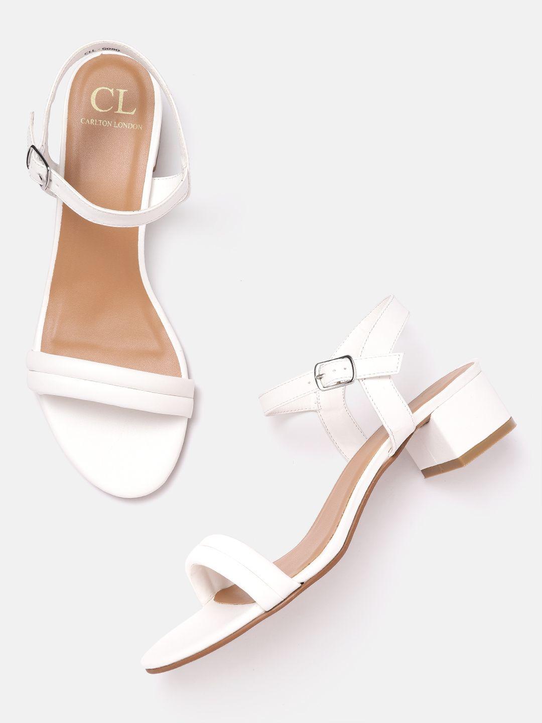 carlton london white quilted block heels
