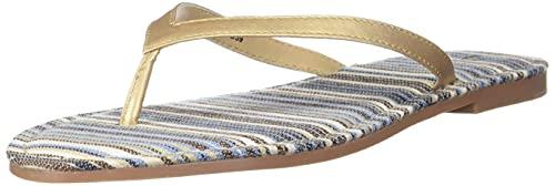 carlton london women's gold flat sandal-6 kids uk (cll-6377)