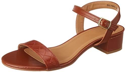 carlton london women's slingback heeled sandal, brown, 6 uk