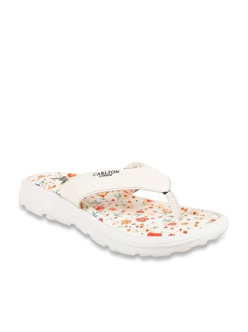 carlton london women's white thong sandals