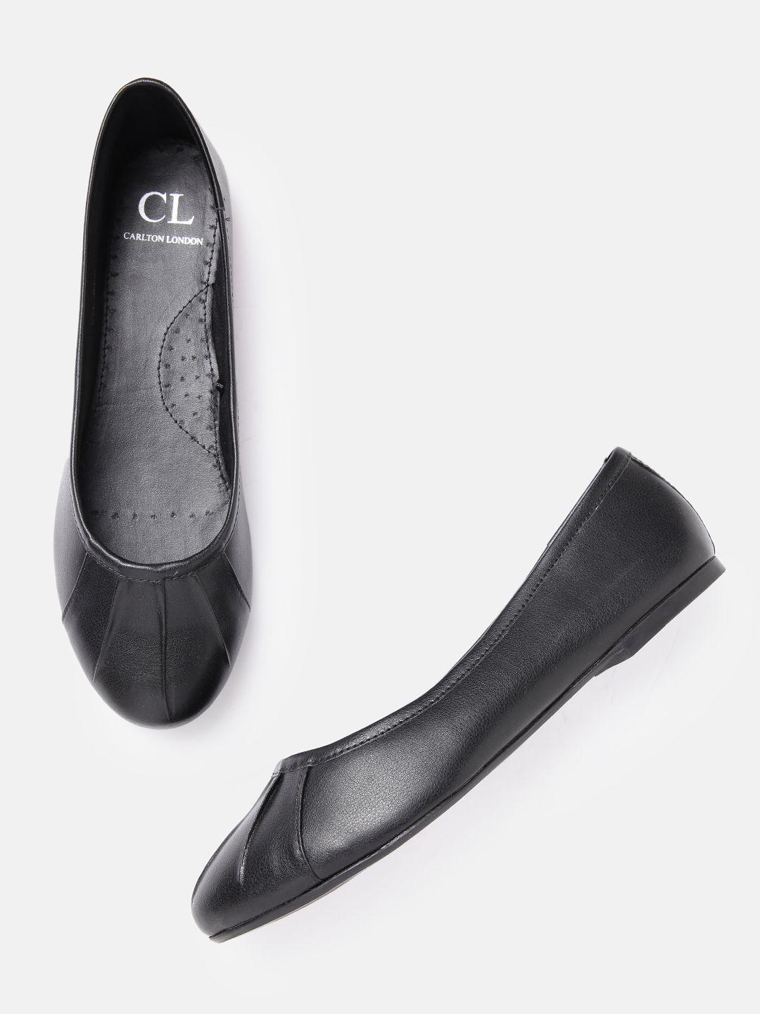 carlton london women black solid ballerinas