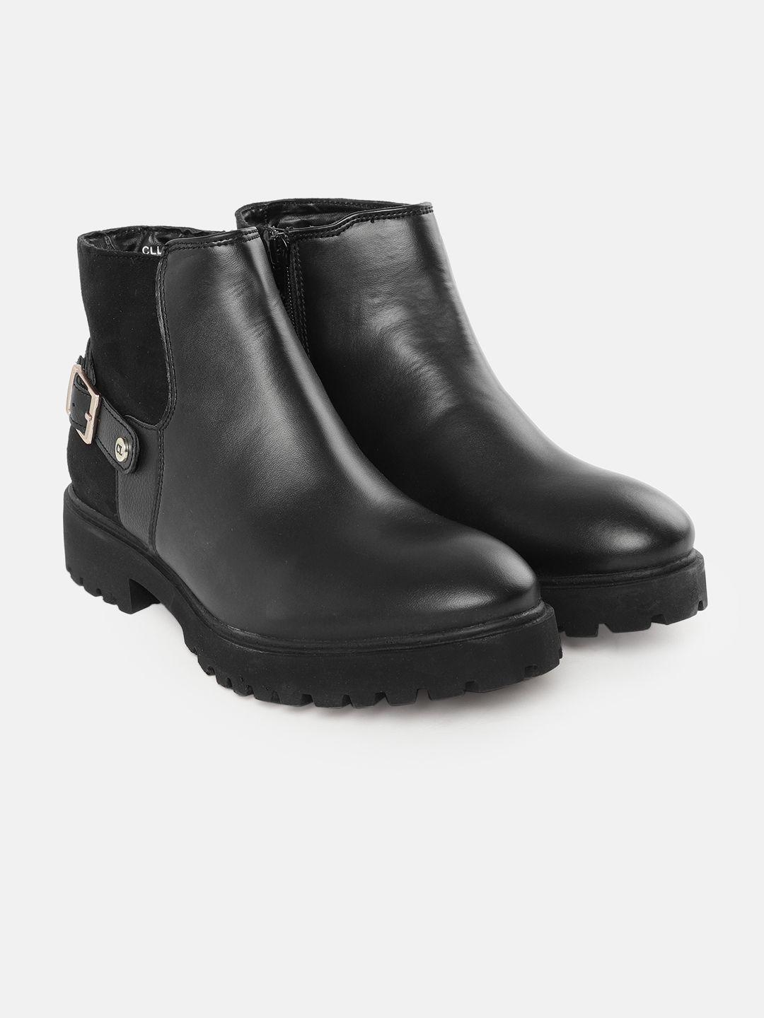 carlton london women black solid flat boots