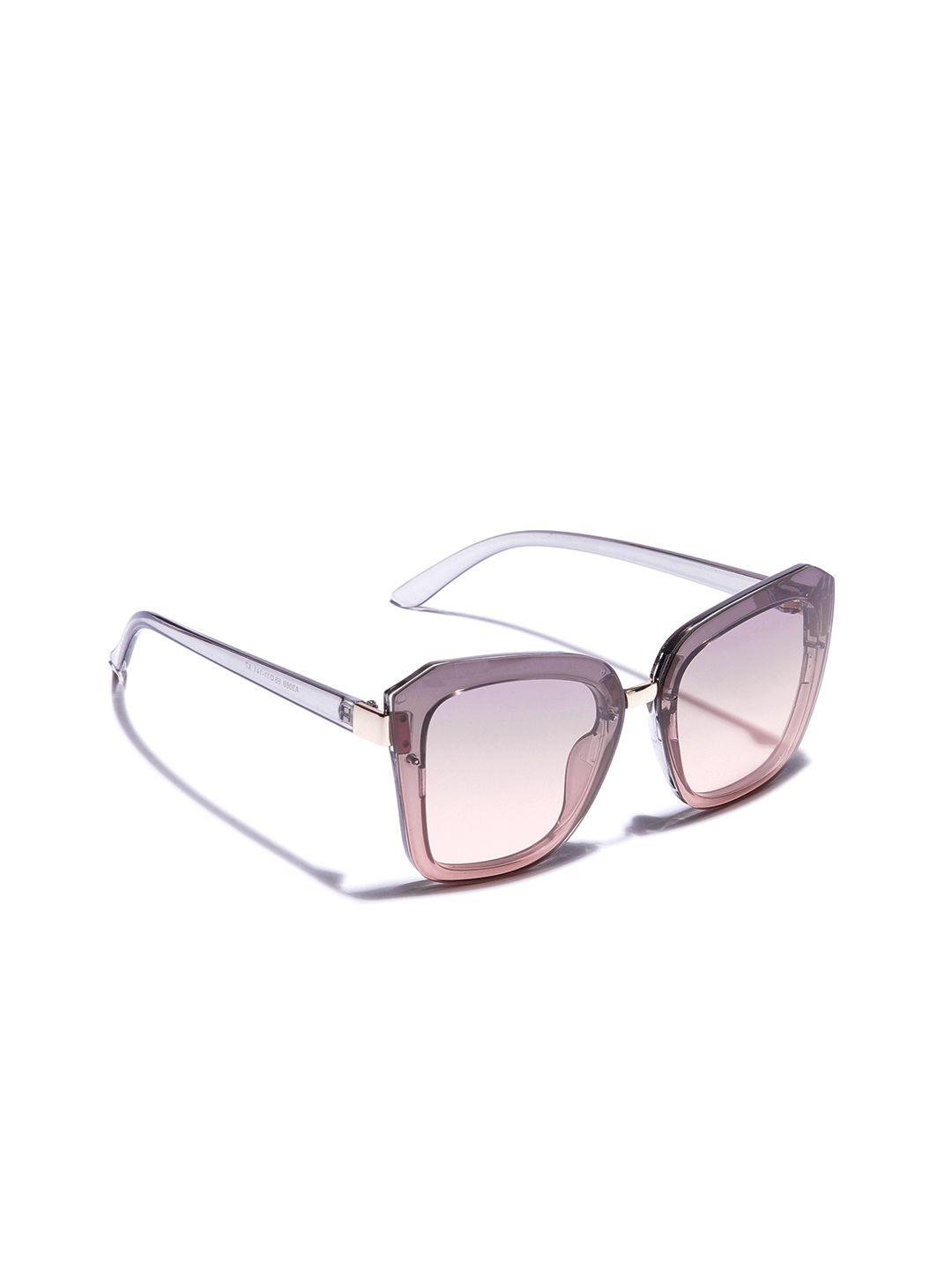 carlton london women brown lens & white oversized sunglasses with uv protected lens