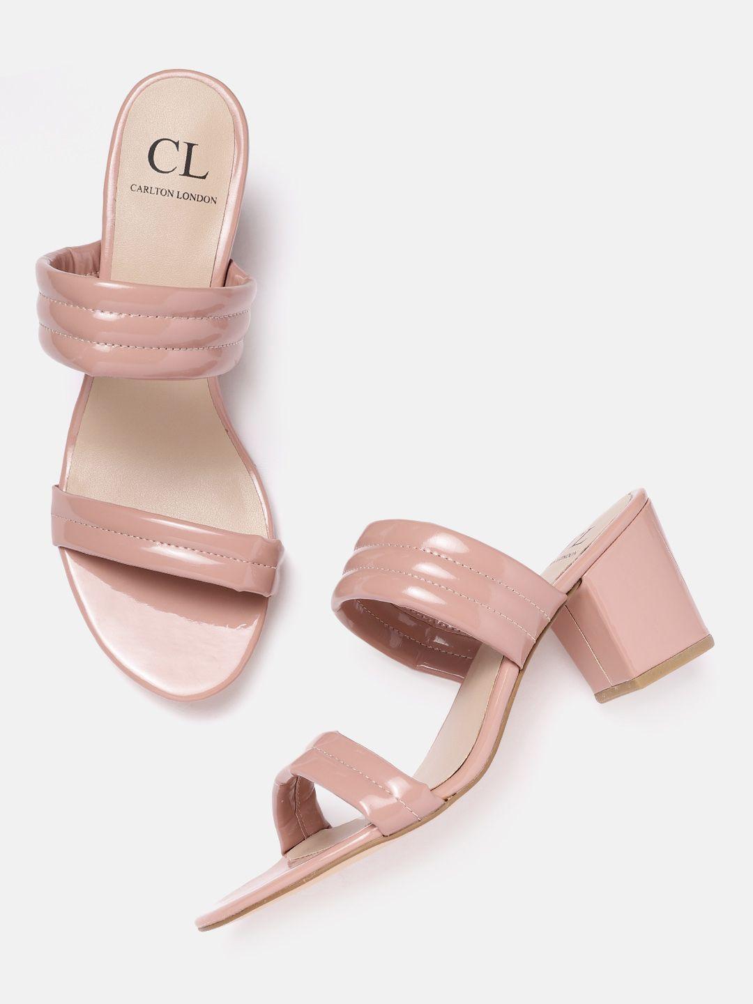 carlton london women dusty pink quilted block heels