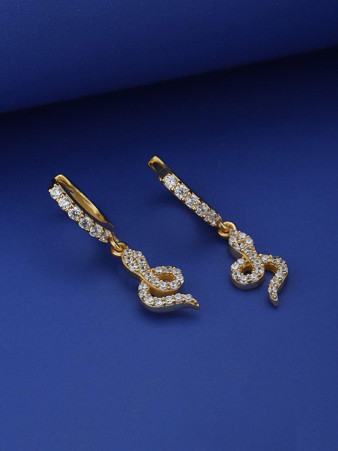 carlton london women gold-plated contemporary hoop earrings