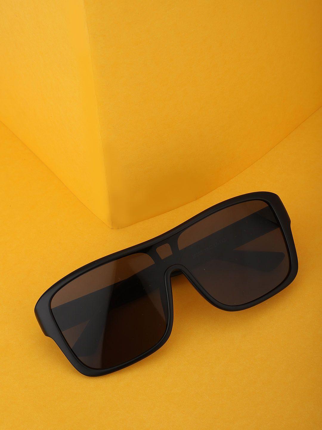carlton london women grey lens & black shield sunglasses