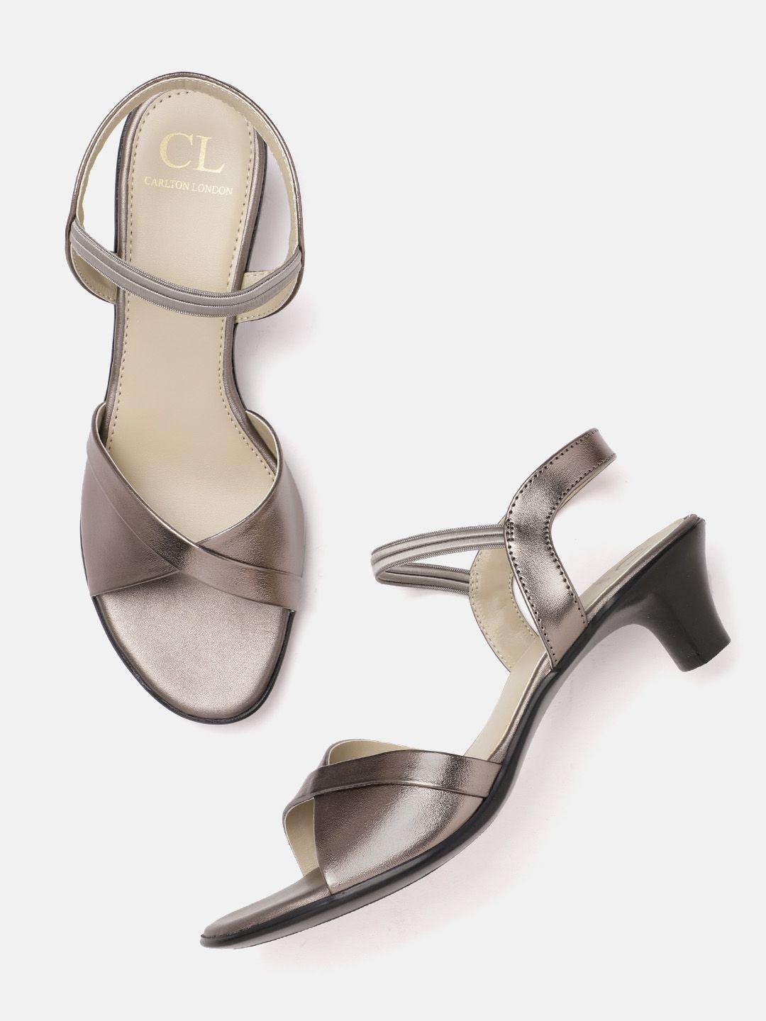 carlton london women gunmetal-toned solid heels