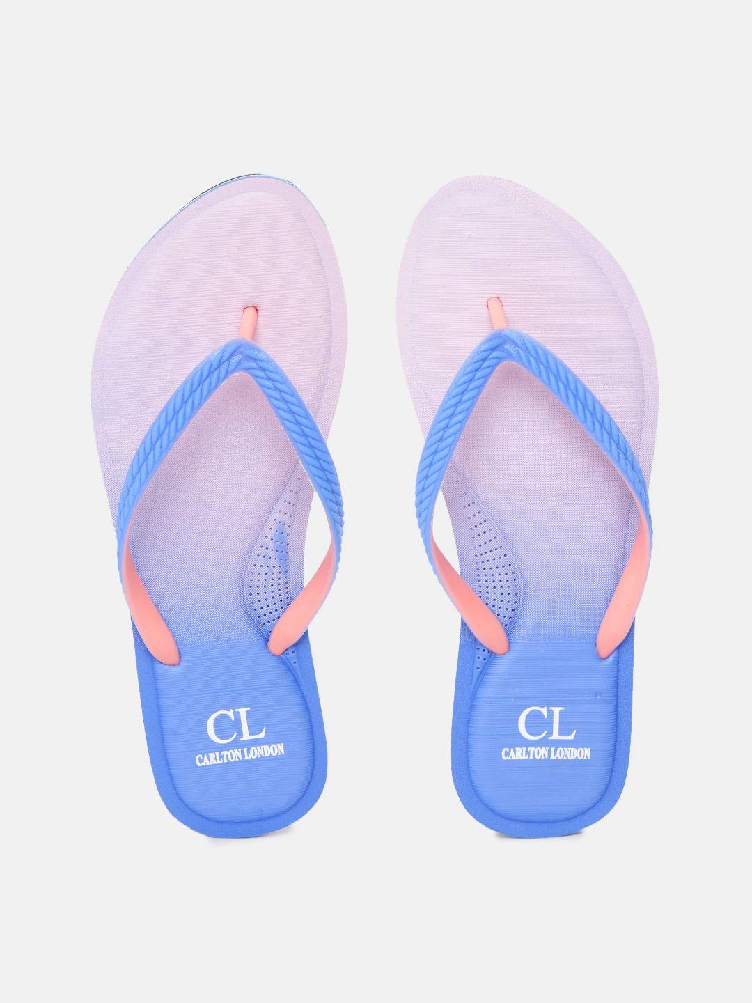 carlton london women lavender & blue ombre thong flip-flops