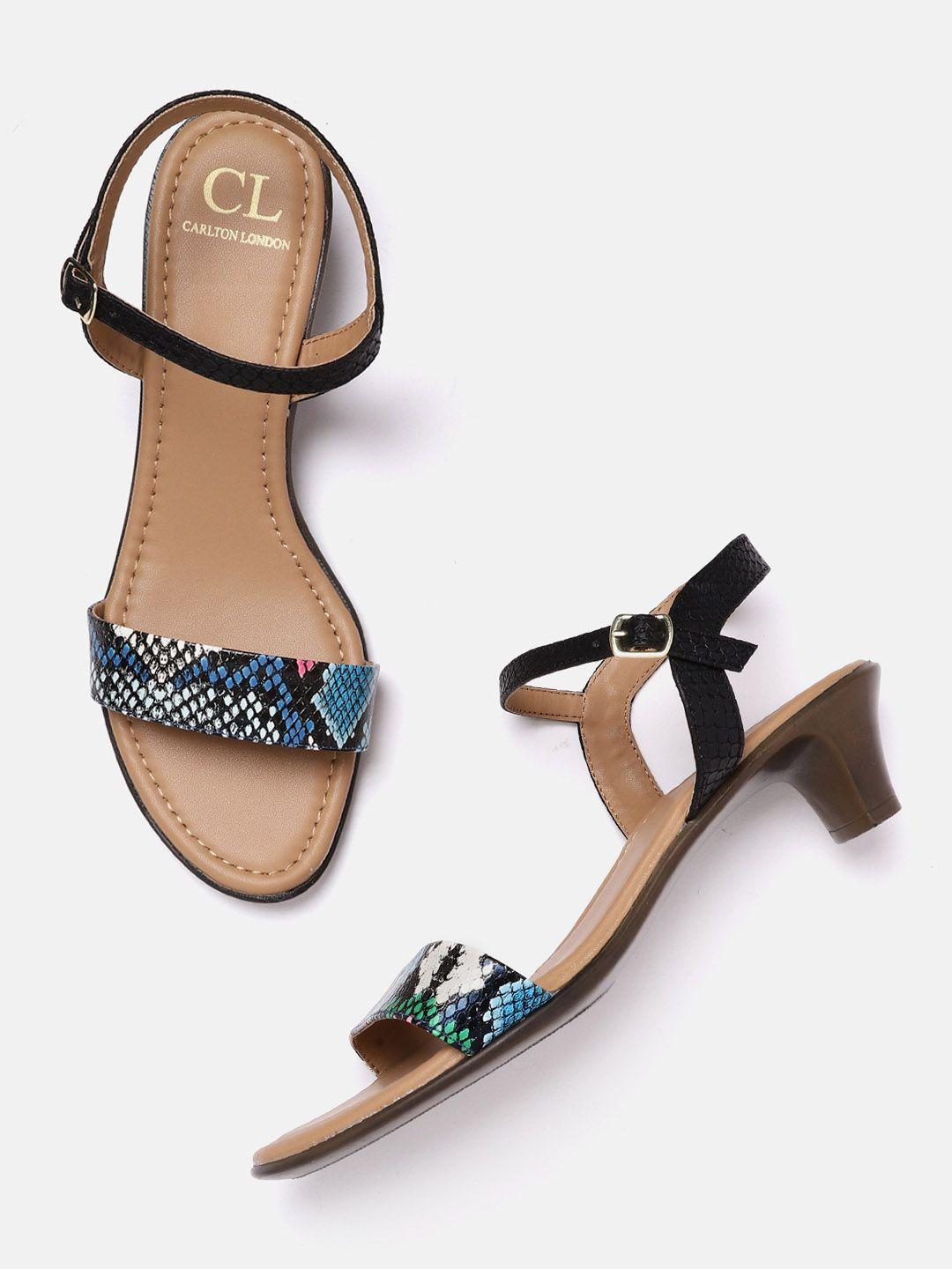 carlton london women multicoloured snakeskin textured block heels