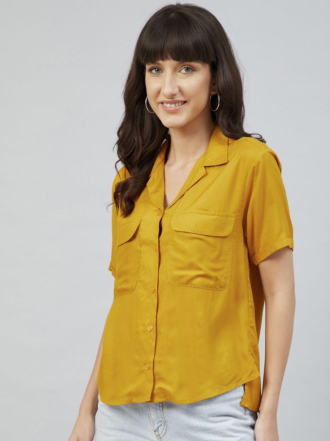 carlton london women mustard casual shirt