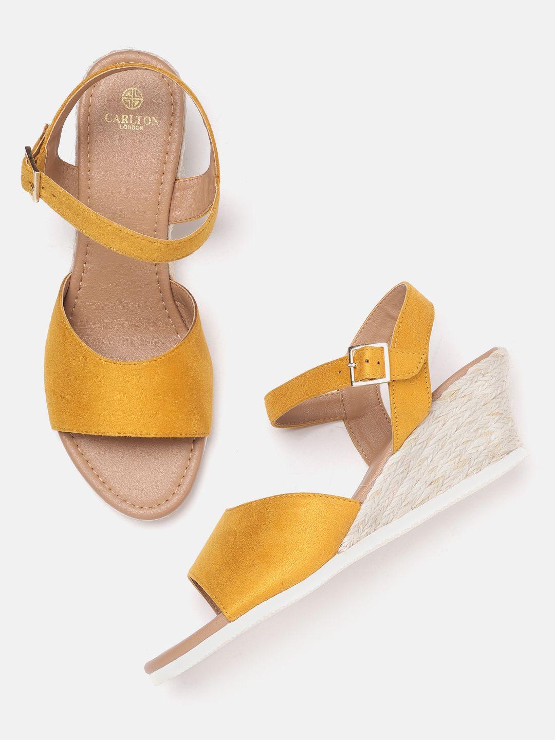 carlton london women mustard solid heels