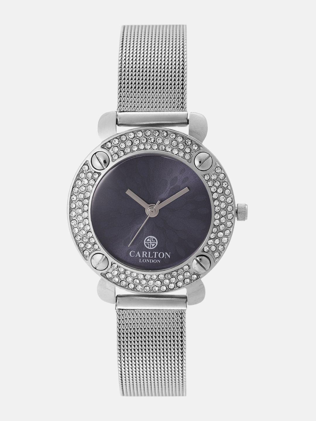 carlton london women navy blue analogue watch cl016sbls