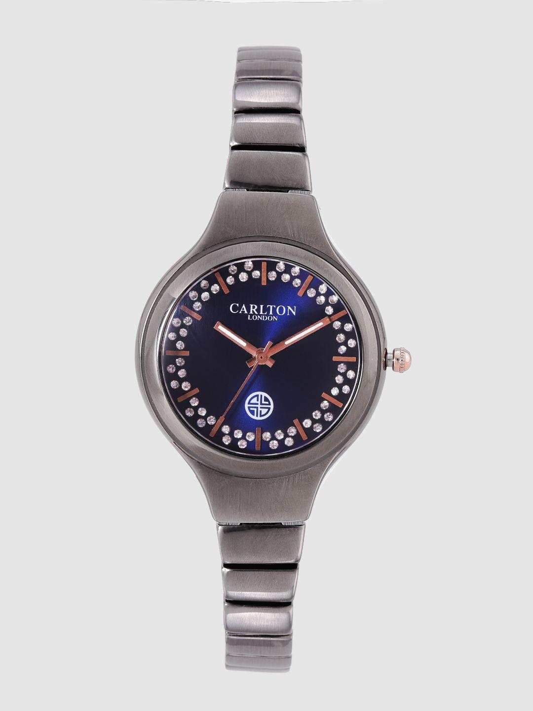 carlton london women navy blue analogue watch cl028gblg