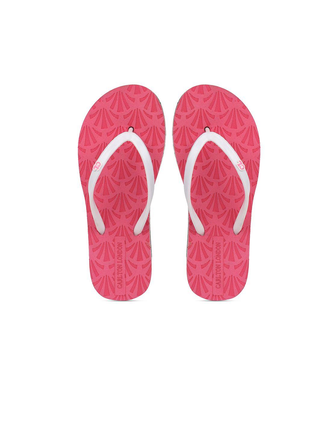 carlton london women pink & white thong flip-flops