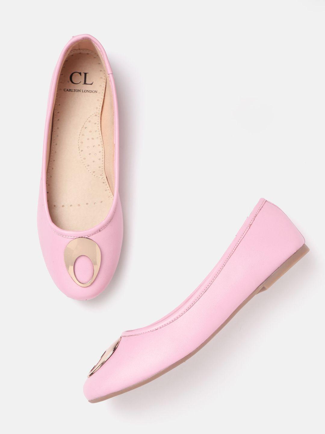 carlton london women pink solid ballerinas