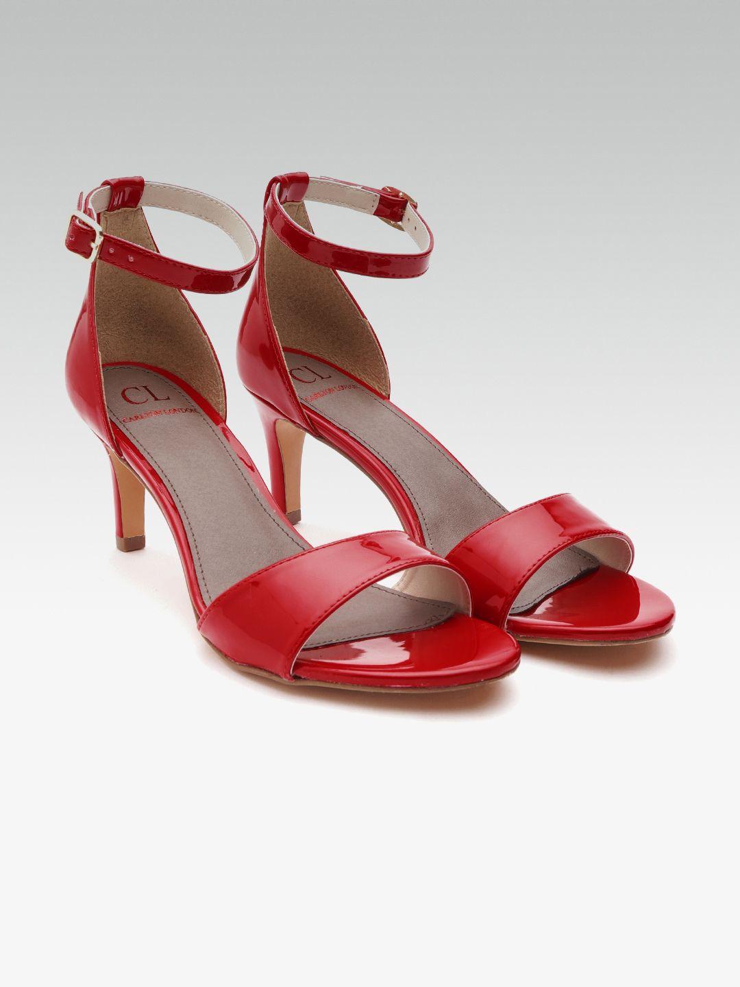 carlton london women red solid heels