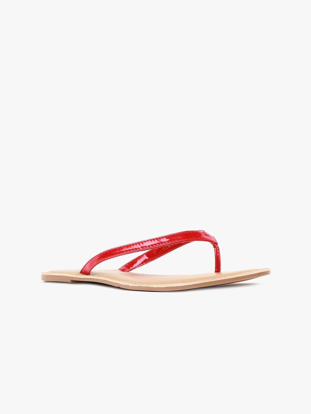 carlton london women red t-strap flats