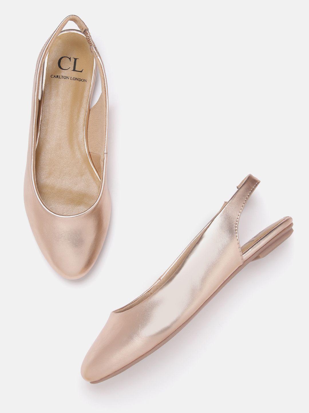 carlton london women rose gold-toned solid mules