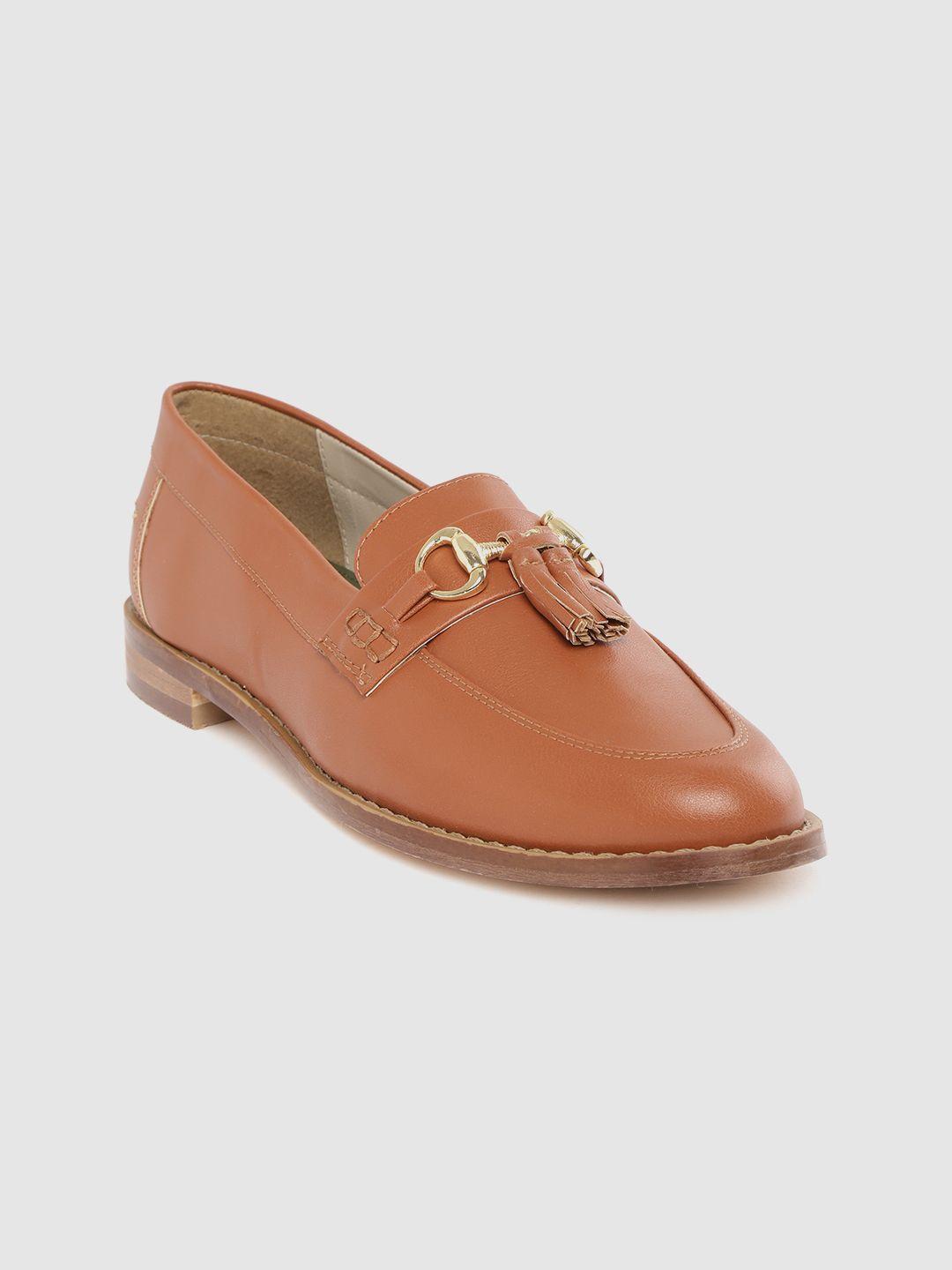 carlton london women tan brown tasselled loafers