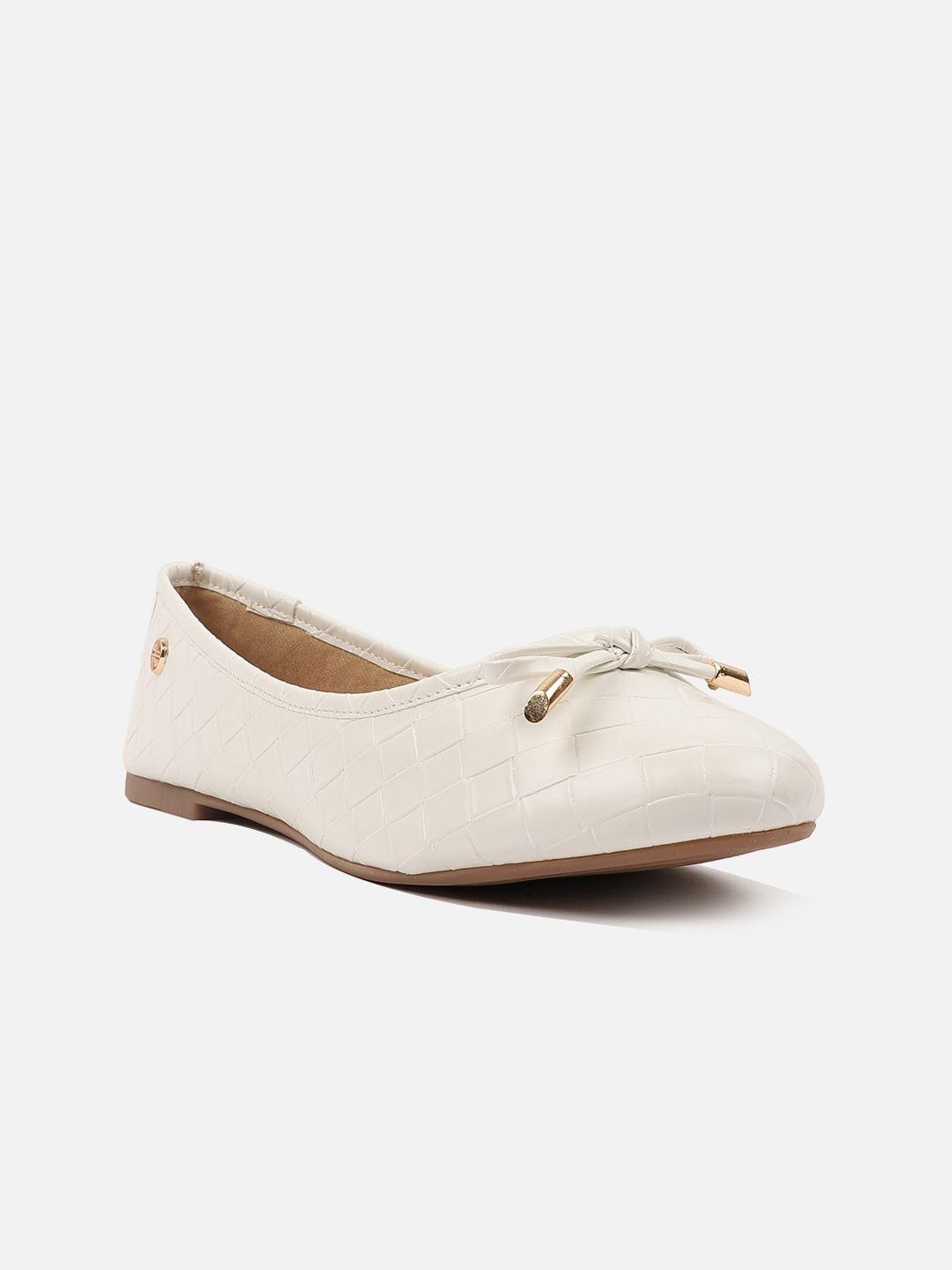 carlton london women textured ballerinas with bows