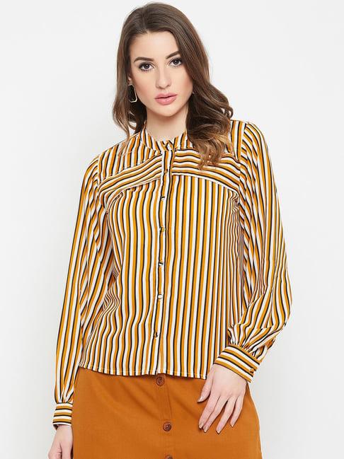 carlton london yellow striped shirt