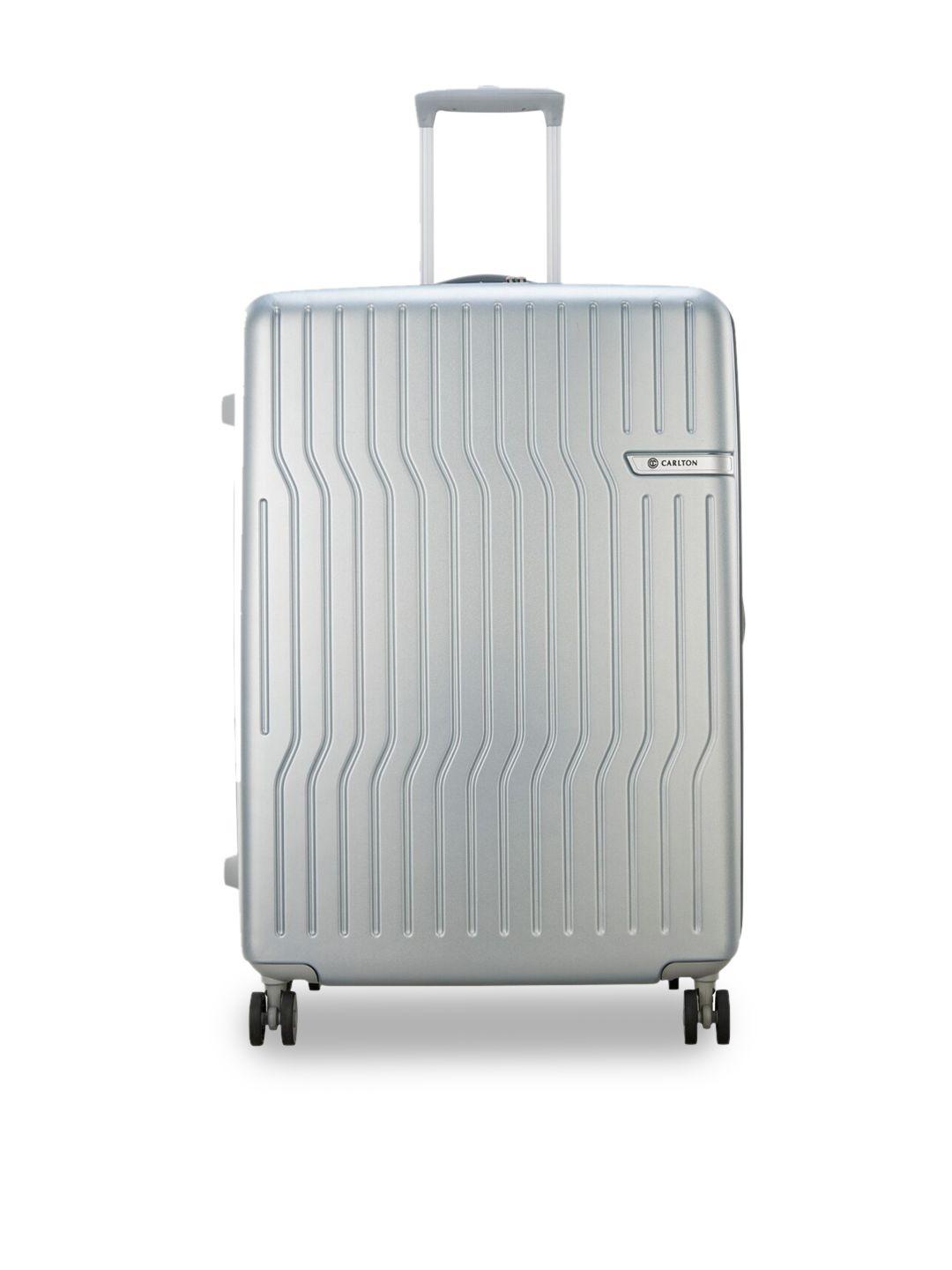 carlton textured hard-sided large trolley suitcase