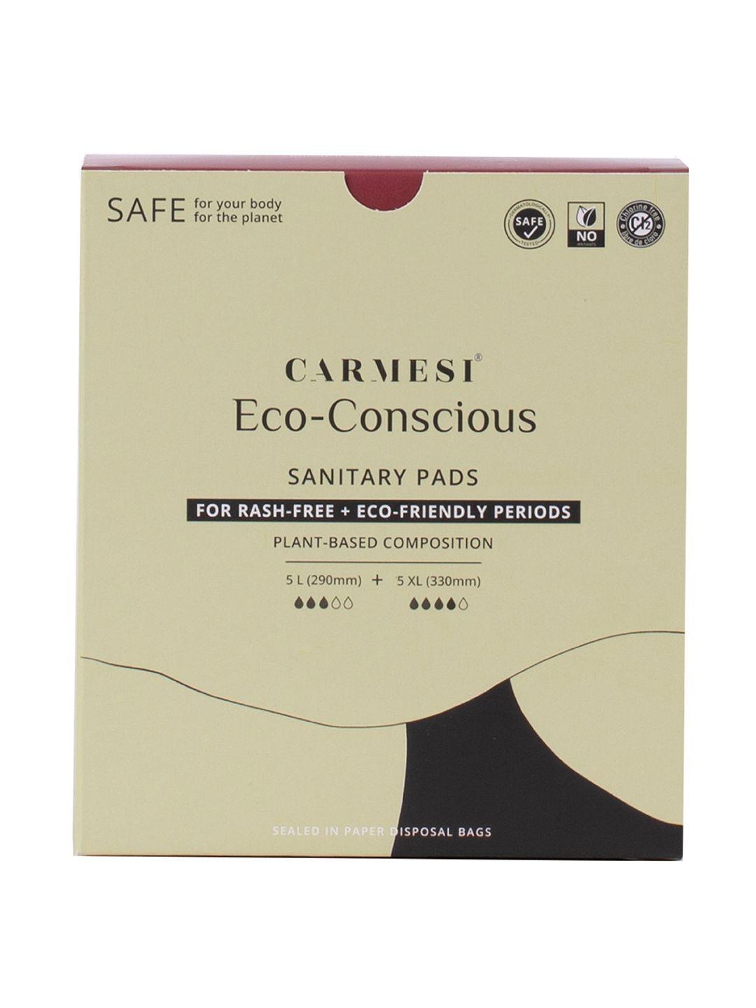 carmesi eco-conscious - 10 pads - 5 large + 5 xl