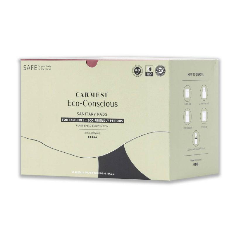 carmesi eco-conscious sanitary pads xxl - 30 pcs