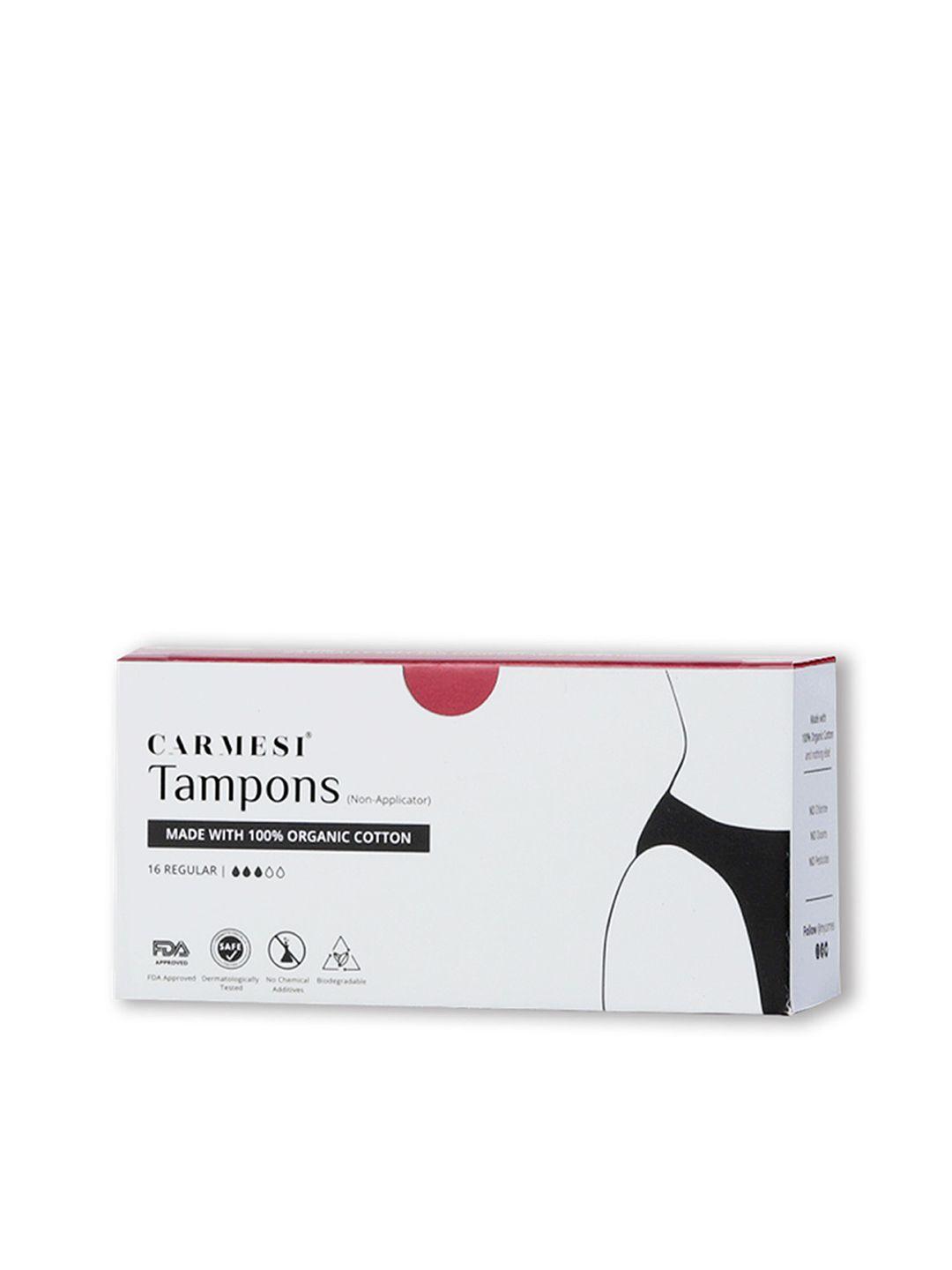 carmesi fda approved 16 super plus pure organic cotton tampons