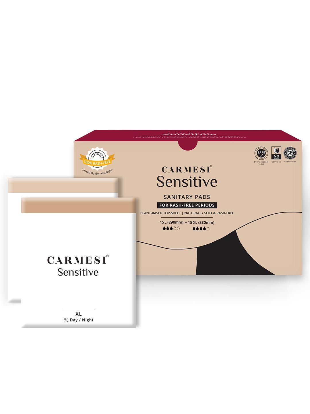 carmesi pack of 30 sensitive sanitary pads