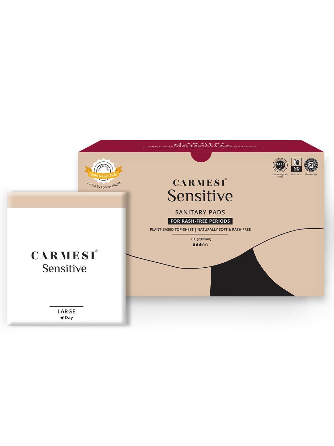 carmesi sencitive sanitary pad rash free naturally soft plant based top sheet 30 l pad