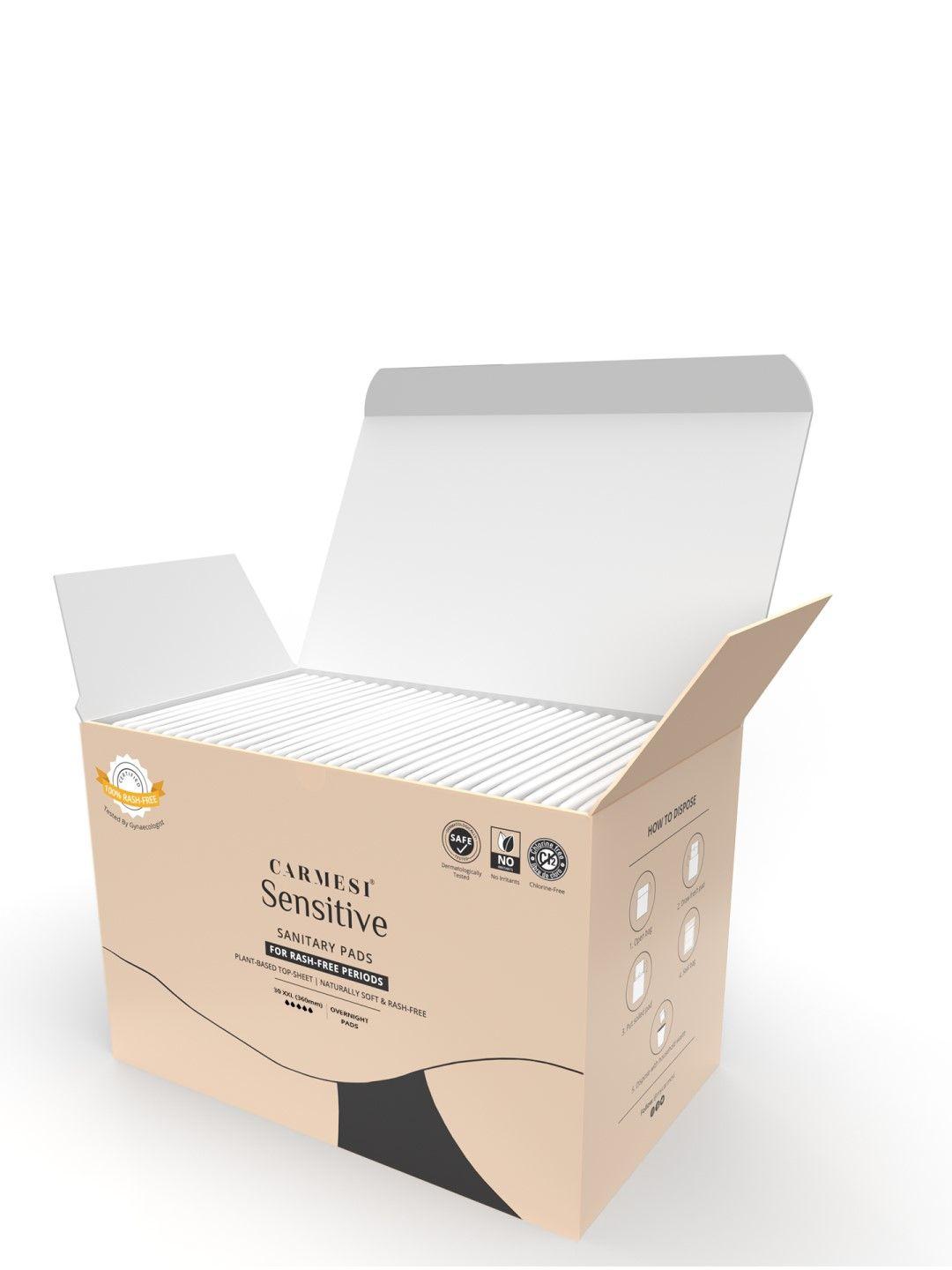 carmesi sensitive sanitary pads - box of 30 xxl