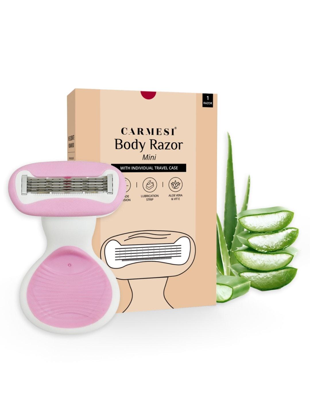 carmesi women body razor mini with aloe vera & vitamin e
