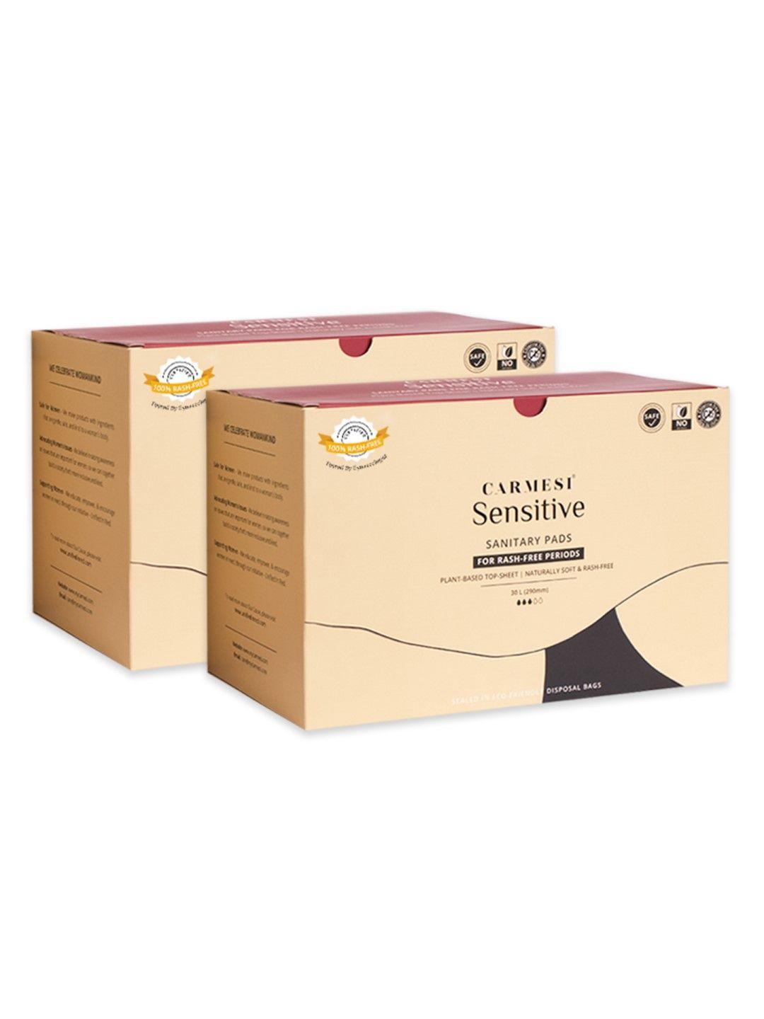 carmesi women white sensitive large sanitary napkins