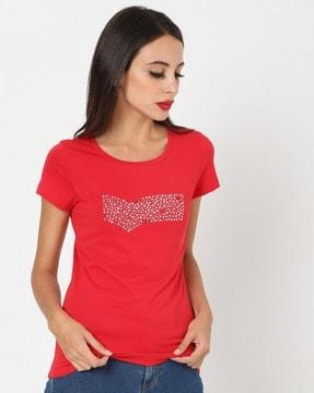 carol embellished logo crew-neck t-shirt