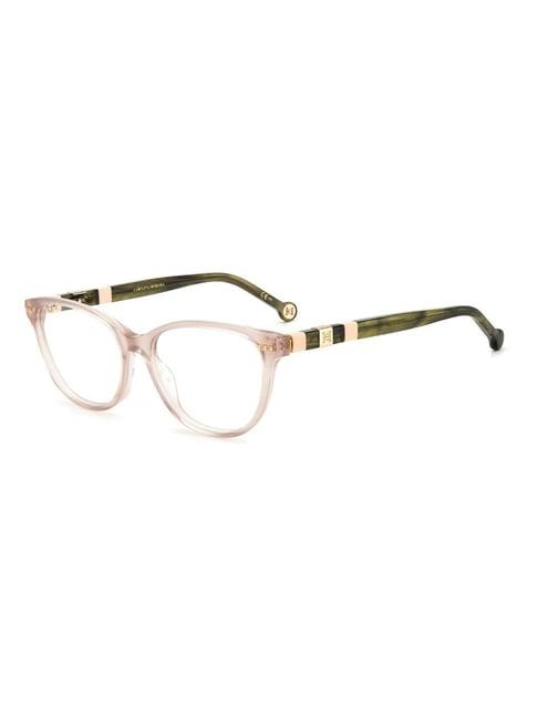 carolina herrera brown full rim round eye frame for women