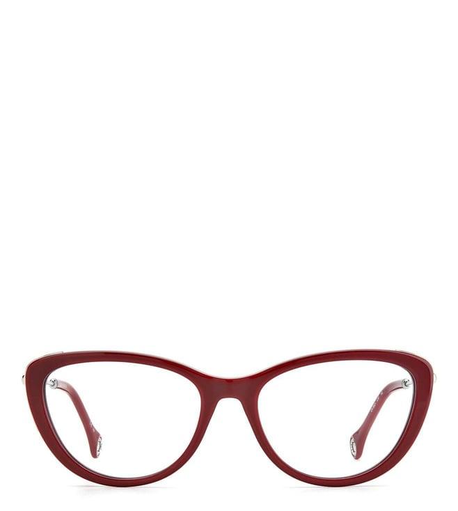 carolina herrera frmch0021lhf5417 burgundy cat eye eyewear frames for women