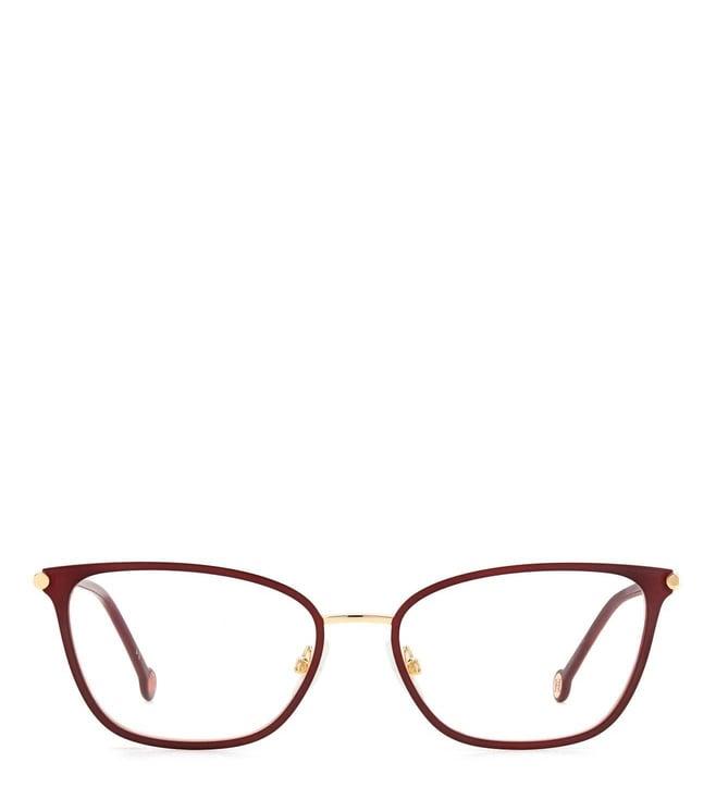 carolina herrera frmch0031noa5317 gold burgundy rectangular eyewear frames for women