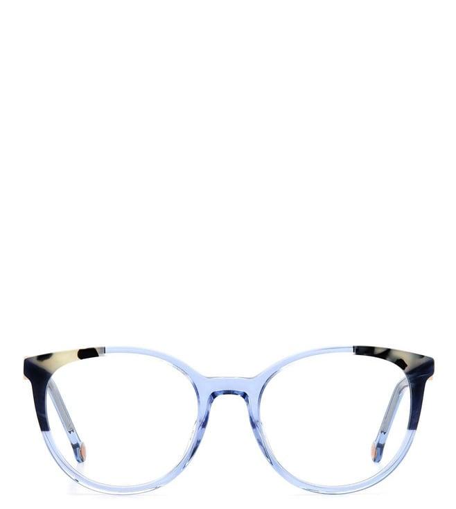 carolina herrera frmch0056ygf5219 blue havana cat eye eyewear frames for women