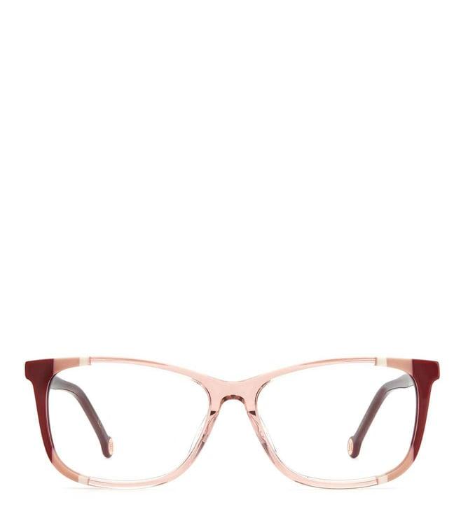 carolina herrera frmch0066c195514 burgundy nude square eyewear frames for women