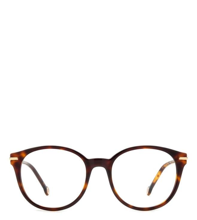 carolina herrera frmher009505l5218 havana round eyewear frames for women