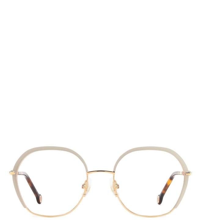 carolina herrera frmher0099y3r5219 gold ivory geometric eyewear frames for women