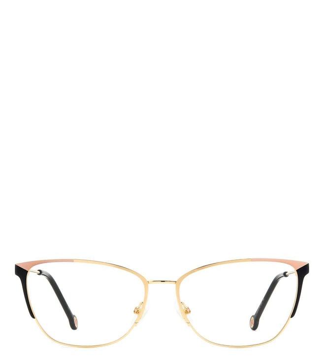 carolina herrera frmher01162m25715 black gold cat eye eyewear frames for women